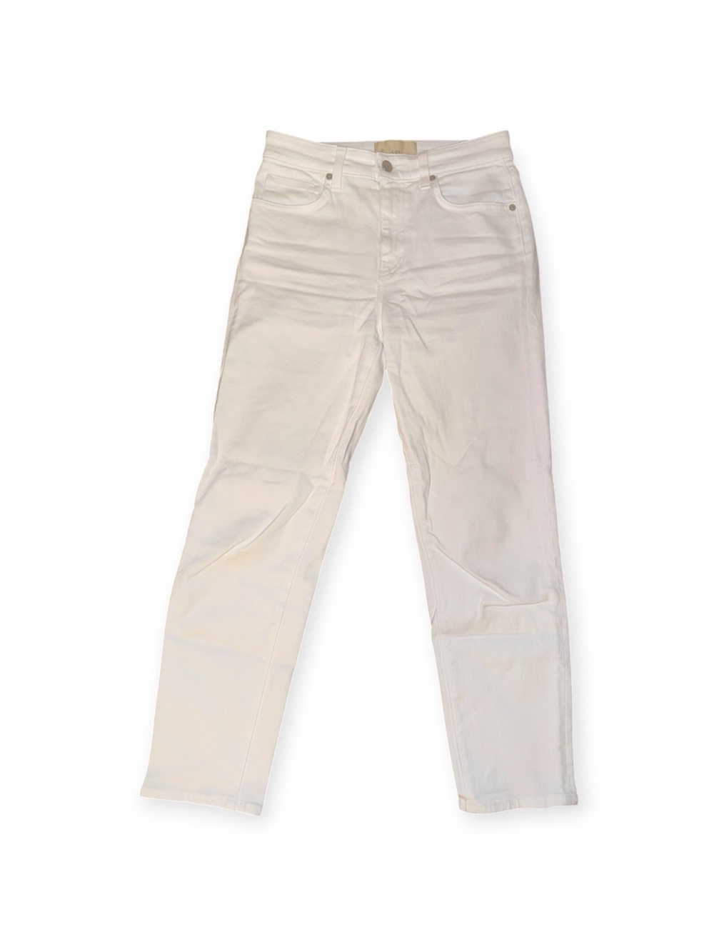 CQY Denim Bright White High Rise Straight Leg Jean Trousers Size 26